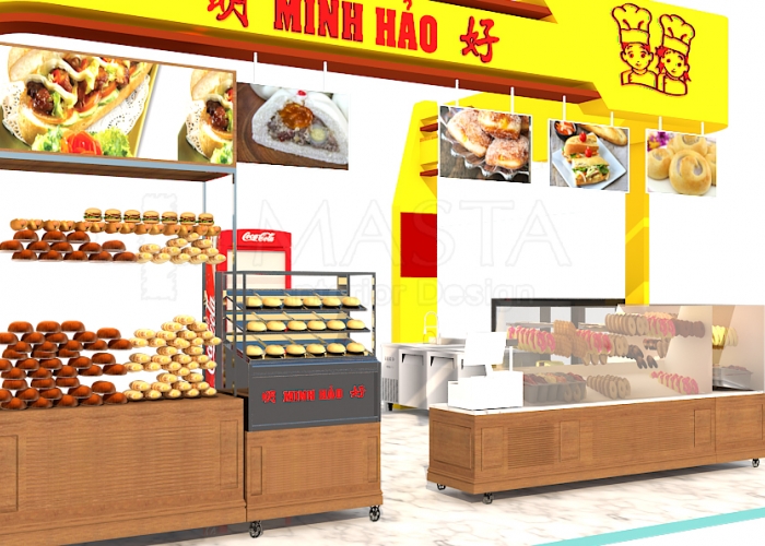 Thiết kế booth bánh mì chị Ly